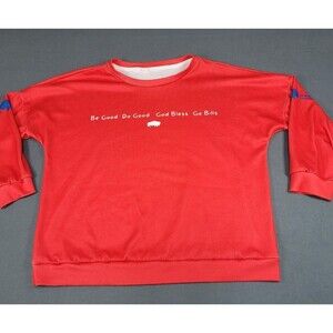 Be Good Do Good Go Bills Red Unisex Crewneck Sweatshirt Size Large